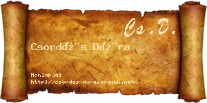 Csordás Dóra névjegykártya